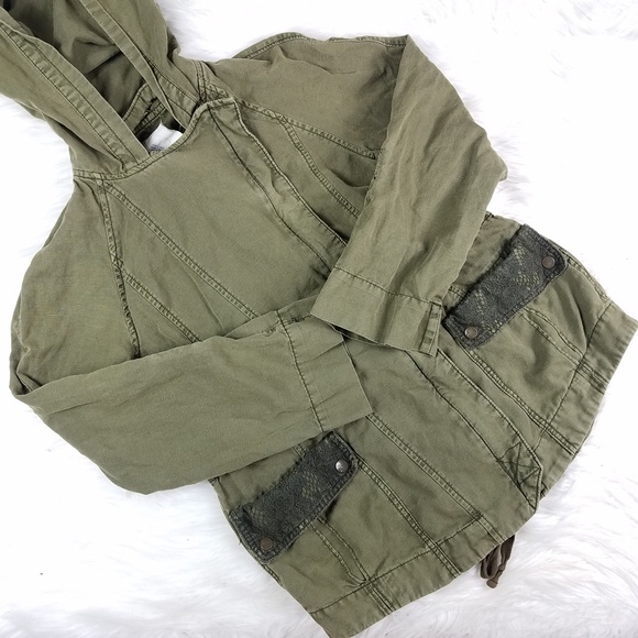 Anthropologie HeiHei Olive Lace Anorak Jacket - Picture 5 of 5